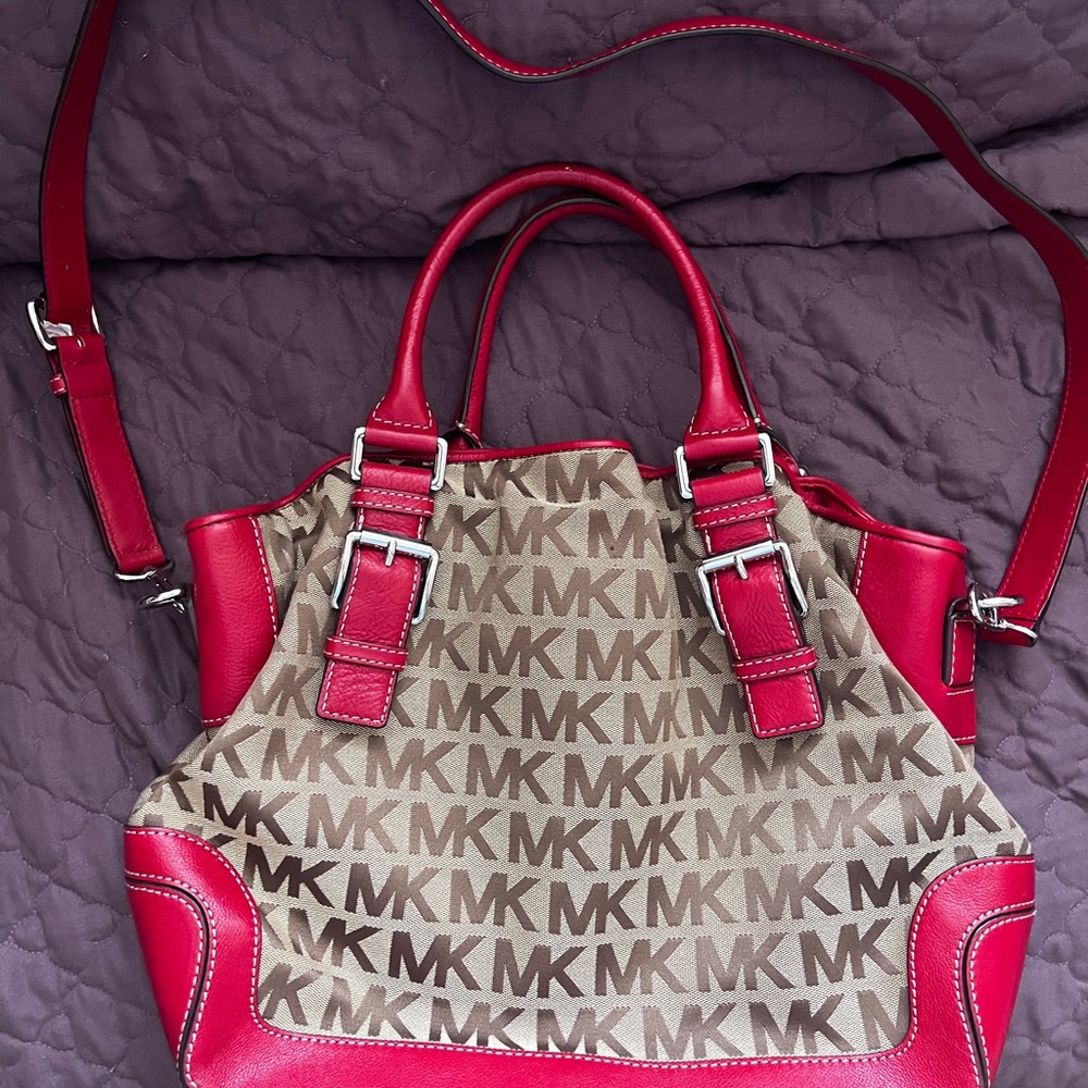 Michael Kors Red and Brown Women's Bag
